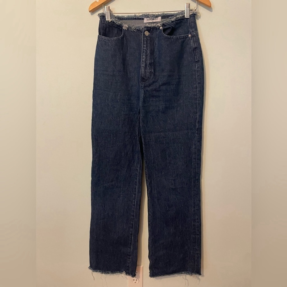 WeWoreWhat Revolve Fringe Jeans Size 26 Straight Leg